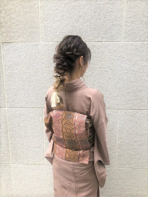 ブラウン系アンティーク着物