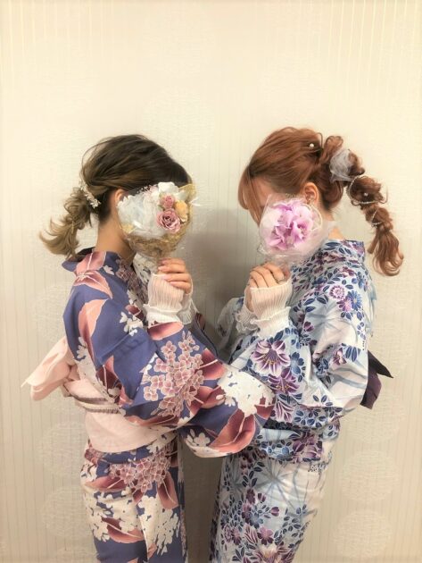 ブルー系浴衣ペア