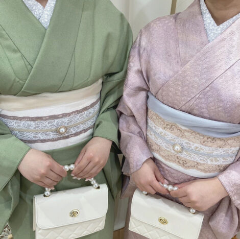 帯だけそろえたコーディネート