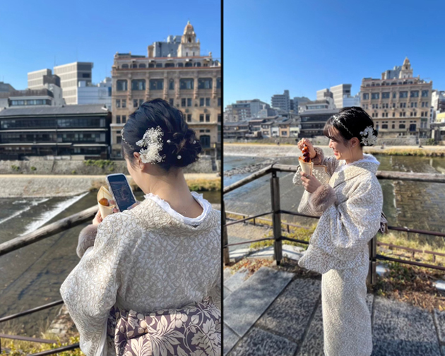 レース着物　鴨川