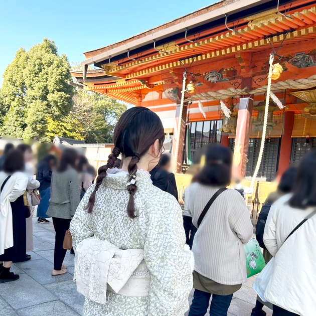 レース着物　八坂神社