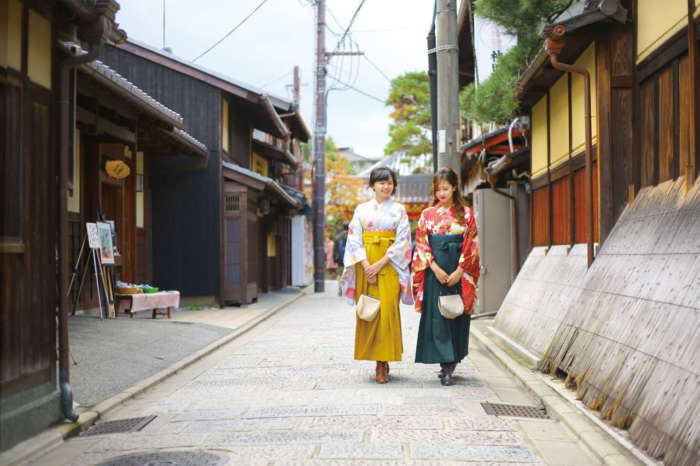 袴で京都を散策