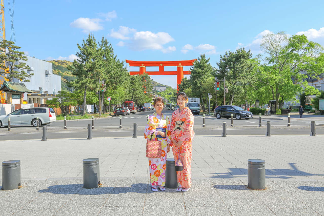 京都 着物 ストア 観光 平安神宮