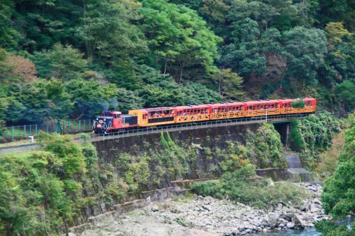 京都・嵯峨野トロッコ列車